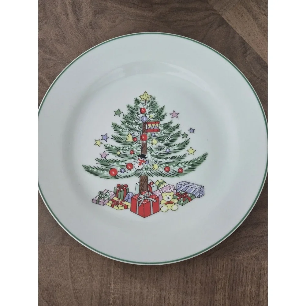 Gibson Christmas Tree Holiday Salad Plates Set Of 2 Vintage